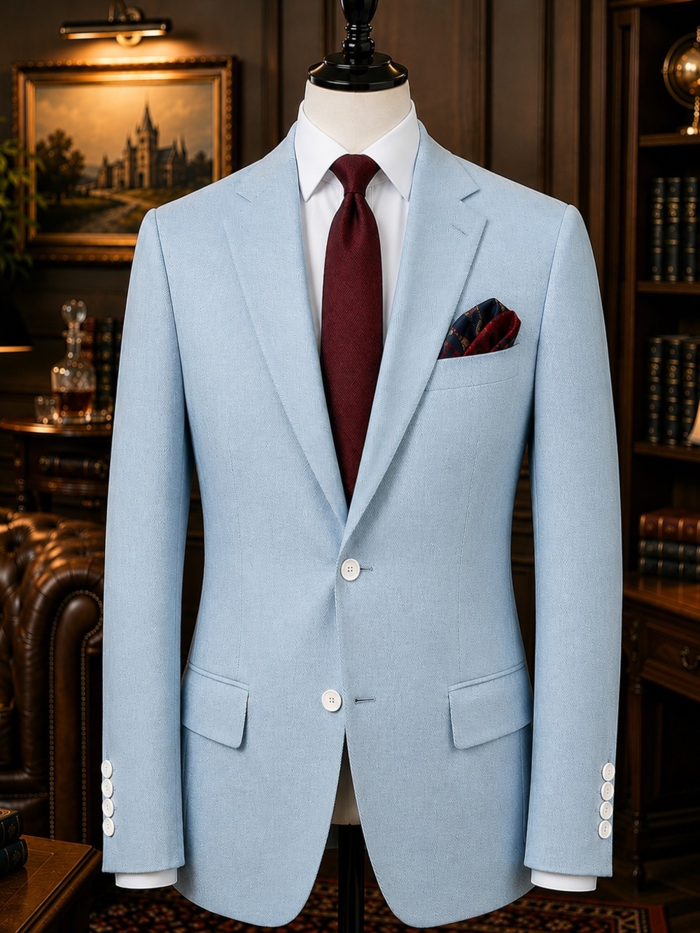 LNWOT BEAUTIFUL Sky Blue Cashmere/Silk/Linen Brioni Sport Coat 50R US/60R IT